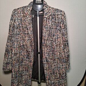 Jessica London Women's Plus Size 14W Metallic Tweed Topper Jacket Open Front